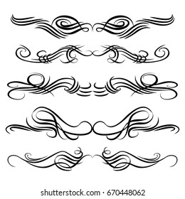 Decorative monograms and calligraphic borders. Template signage, logos, labels, stickers, cards. Graphic design page. Classic design elements for wedding invitations.