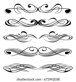 Decorative monograms and calligraphic borders. Template signage, logos, labels, stickers, cards. Graphic design page. Classic design elements for wedding invitations