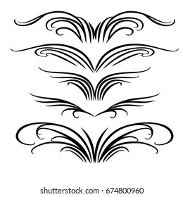 Decorative monograms and calligraphic borders. Template signage, logos, labels, stickers, cards. Graphic design page. Classic design elements for wedding invitations