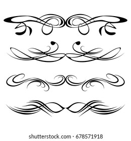 Decorative monograms and calligraphic borders. Template signage, logos, labels, stickers, cards. Graphic design page. Classic design elements for wedding invitations