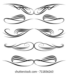 Decorative monograms and calligraphic borders. Template signage, logos, labels, stickers, cards. Graphic design page. Classic design elements for wedding invitations.