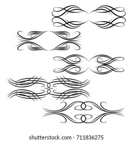Decorative monograms and calligraphic borders. Template signage, logos, labels, stickers, cards. Graphic design page. Classic design elements for wedding invitations.