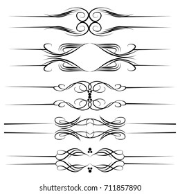 Decorative monograms and calligraphic borders. Template signage, logos, labels, stickers, cards. Graphic design page. Classic design elements for wedding invitations