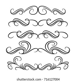  Decorative monograms and calligraphic borders. Template signage, logos, labels, stickers, cards. Graphic design page. Classic design elements for wedding invitations