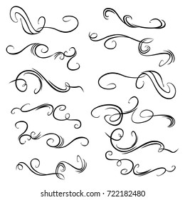  Decorative monograms and calligraphic borders. Template signage, logos, labels, stickers, cards. Graphic design page. Classic design elements for wedding invitations
