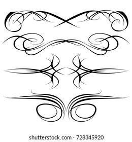 Decorative monograms and calligraphic borders. Template signage, logos, labels, stickers, cards. Graphic design page. Classic design elements for wedding invitations.