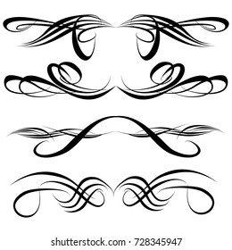 Decorative monograms and calligraphic borders. Template signage, logos, labels, stickers, cards. Graphic design page. Classic design elements for wedding invitations.