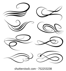  Decorative monograms and calligraphic borders. Template signage, logos, labels, stickers, cards. Graphic design page. Classic design elements for wedding invitations.