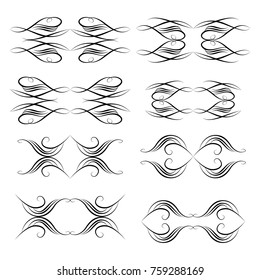  Decorative monograms and calligraphic borders. Template signage, logos, labels, stickers, cards. Graphic design page. Classic design elements for wedding invitations
