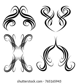  Decorative monograms and calligraphic borders. Template signage, logos, labels, stickers, cards. Graphic design page. Classic design elements for wedding invitations