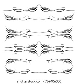  Decorative monograms and calligraphic borders. Template signage, logos, labels, stickers, cards. Graphic design page. Classic design elements for wedding invitations