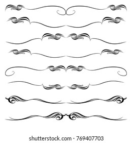  Decorative monograms and calligraphic borders. Template signage, logos, labels, stickers, cards. Graphic design page. Classic design elements for wedding invitations.