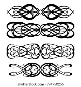 Decorative monograms and calligraphic borders. Template signage, logos, labels, stickers, cards. Graphic design page. Classic design elements for wedding invitations.