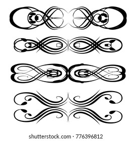  Decorative monograms and calligraphic borders. Template signage, logos, labels, stickers, cards. Graphic design page. Classic design elements for wedding invitations.