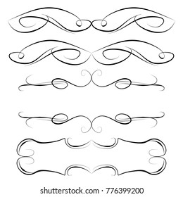  Decorative monograms and calligraphic borders. Template signage, logos, labels, stickers, cards. Graphic design page. Classic design elements for wedding invitations.