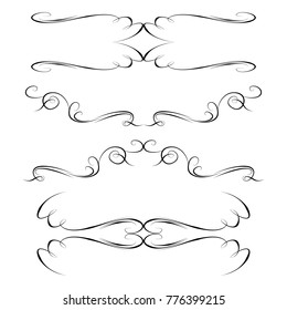  Decorative monograms and calligraphic borders. Template signage, logos, labels, stickers, cards. Graphic design page. Classic design elements for wedding invitations.