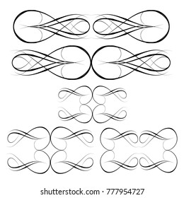 Decorative monograms and calligraphic borders. Template signage, logos, labels, stickers, cards. Graphic design page. Classic design elements for wedding invitations