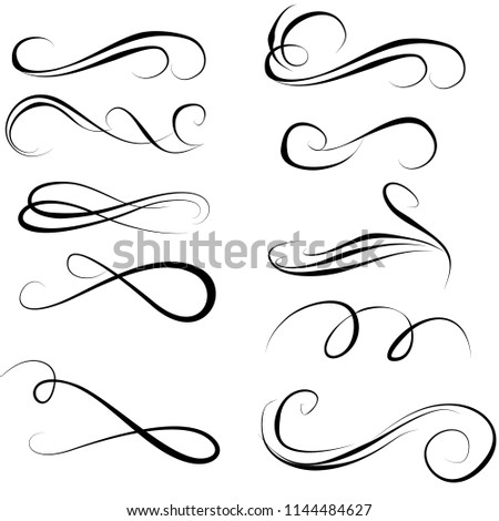 Decorative monograms and calligraphic borders. Template signage, logos, labels, stickers, cards. Graphic design page. Classic design elements for wedding invitations