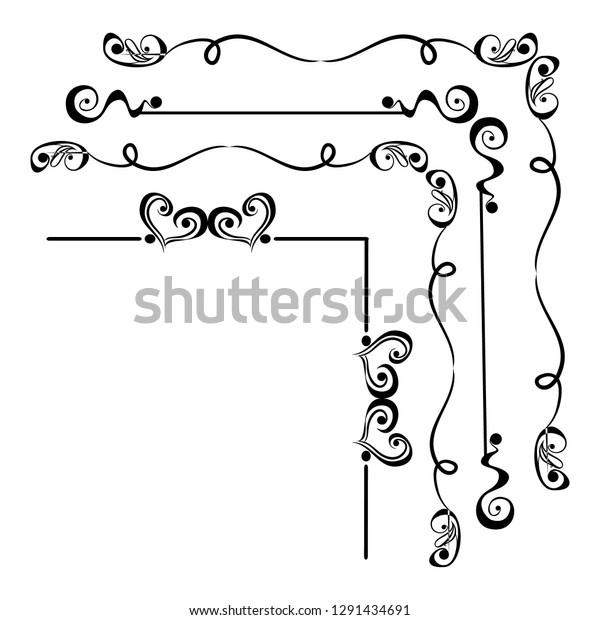 Decorative Monograms Calligraphic Borders Template Signage Stock Vector ...