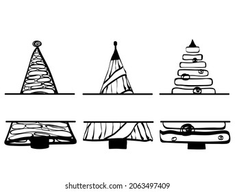 Monogramas decorativos de árboles de Navidad