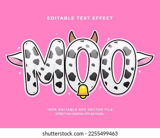 decorative moo editable text effect vector design