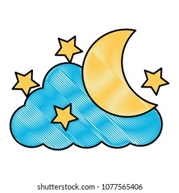 decorative moon cloud and stars