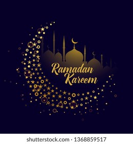 decorative moon design ramadan kareem background