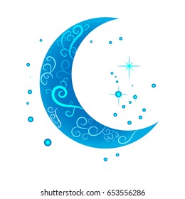 the decorative moon on a white background