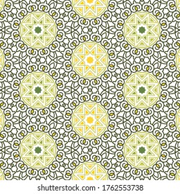 decorative moroccan Zellige patchwork  seamless pattern with beautiful lineart stars