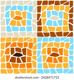 Decorative mosaic background. Ceramic antique stone ornament.
