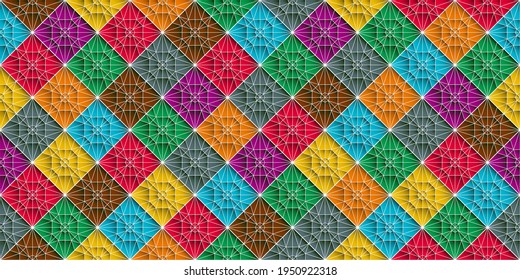 Decorative mosaic background in colors, vector repeating pattern
