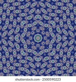 Decorative mosaic endless pattern graphic composition. Simple plaid print. Colorful geometrical ornament. Turkish traditional composition. Artistic backdrop.