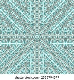 Projeto decorativo mosaico sem fim padrão vetor. Impressão em aberto plana. Ornamento de mosaico colorido. Motivo étnico Azulejo. Amostra de ladrilhos ornamentados.