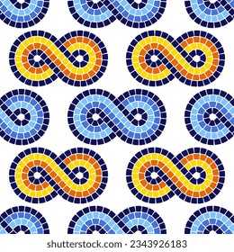Decorative mosaic pattern. Ceramic antique stone ornament.