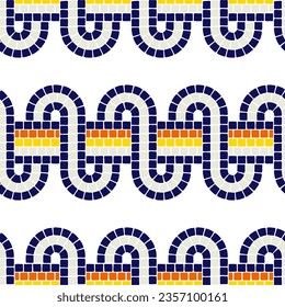 Decorative mosaic pattern. Ceramic antique stone ornament.