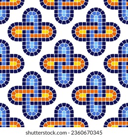 Decorative mosaic pattern. Ceramic antique stone ornament.