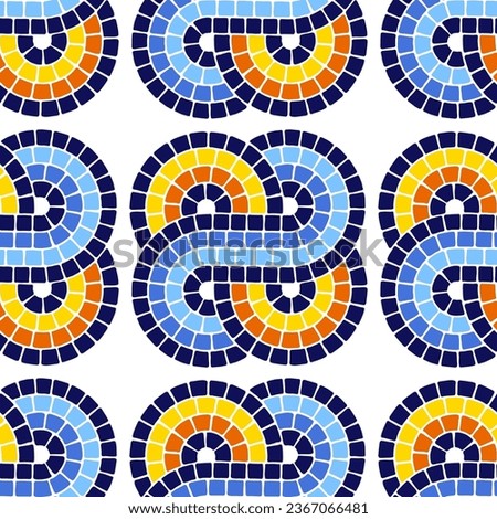 Decorative mosaic pattern. Ceramic antique stone ornament.