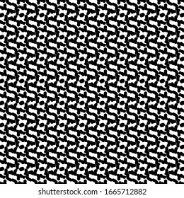 Diseño de mosaicos decorativos con puntos de lugar en lugar. Dibujo en blanco y negro.