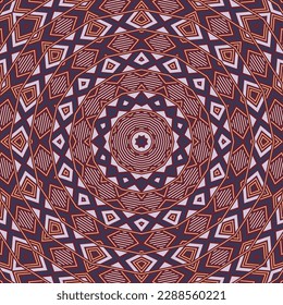 Decorative mosaic seamless ornament vector design. Cute wrapping print. Interior geometrical ornament. Indian ethnic composition. Boho template.