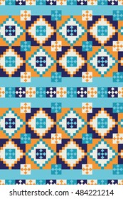 Decorative mosaic tile pattern design. Vector illustration.