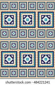 Decorative mosaic tile pattern design. Vector illustration.