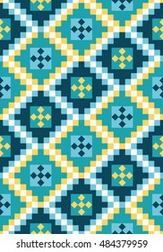 Decorative mosaic tile pattern design. Vector illustration.