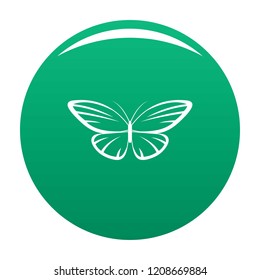 Decorative moth icon. Simple illustration of decorative moth vector icon for any design green