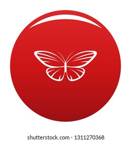 Decorative moth icon. Simple illustration of decorative moth vector icon for any design red