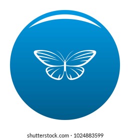 Decorative moth icon vector blue circle isolated on white background 