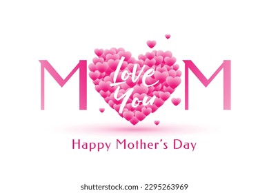 decorative mothers day wishes background with love you mom message vector