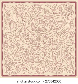Decorative motif for ceramic tiles, paper napkins and handkerchiefs. Design wrapping paper. Vector illustration