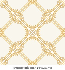 Decorative motif, frames, borders. Seamless pattern, background. Colored vector illustration. In art nouveau style, vintage, old, retro style. In vintage beige colors. Isolated on white background.	