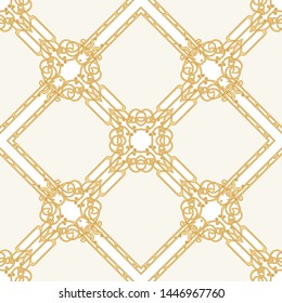 Decorative motif, frames, borders. Seamless pattern, background. Colored vector illustration. In art nouveau style, vintage, old, retro style. In vintage beige colors. Isolated on white background.	