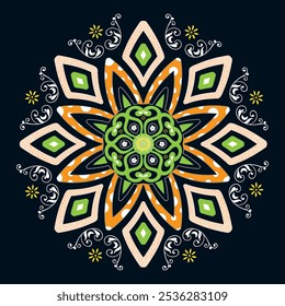 decorative motif illustration, embroidery design, placement print design